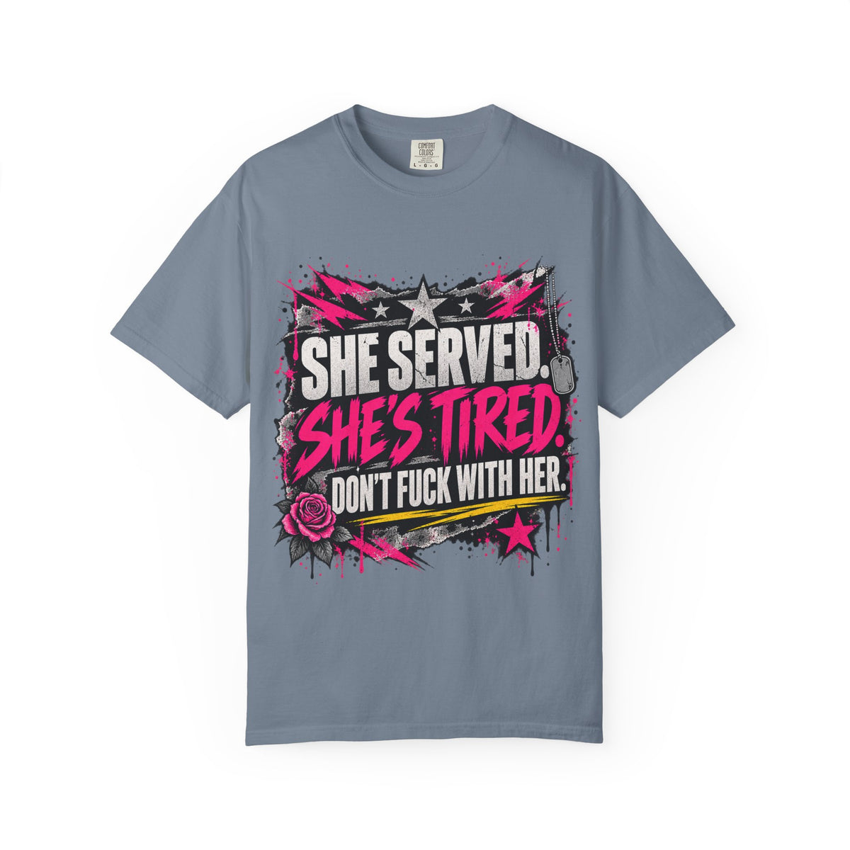 She Served. She's Tired. | Women Veteran Tee