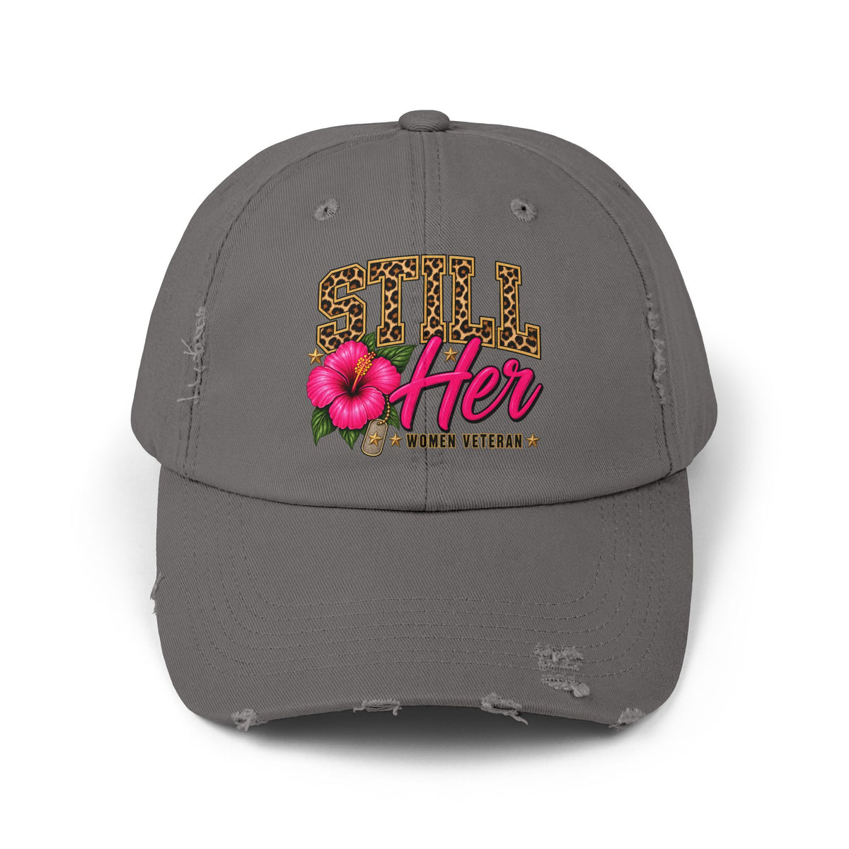 Still Her | Floral Distressed Women Veteran Cap