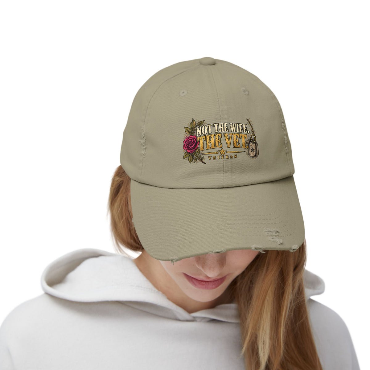 Not the Wife, the Vet | Distressed Veteran Cap