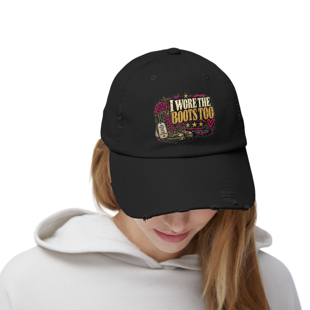 I Wore the Boots Too | Distressed Rebellion Veteran Cap