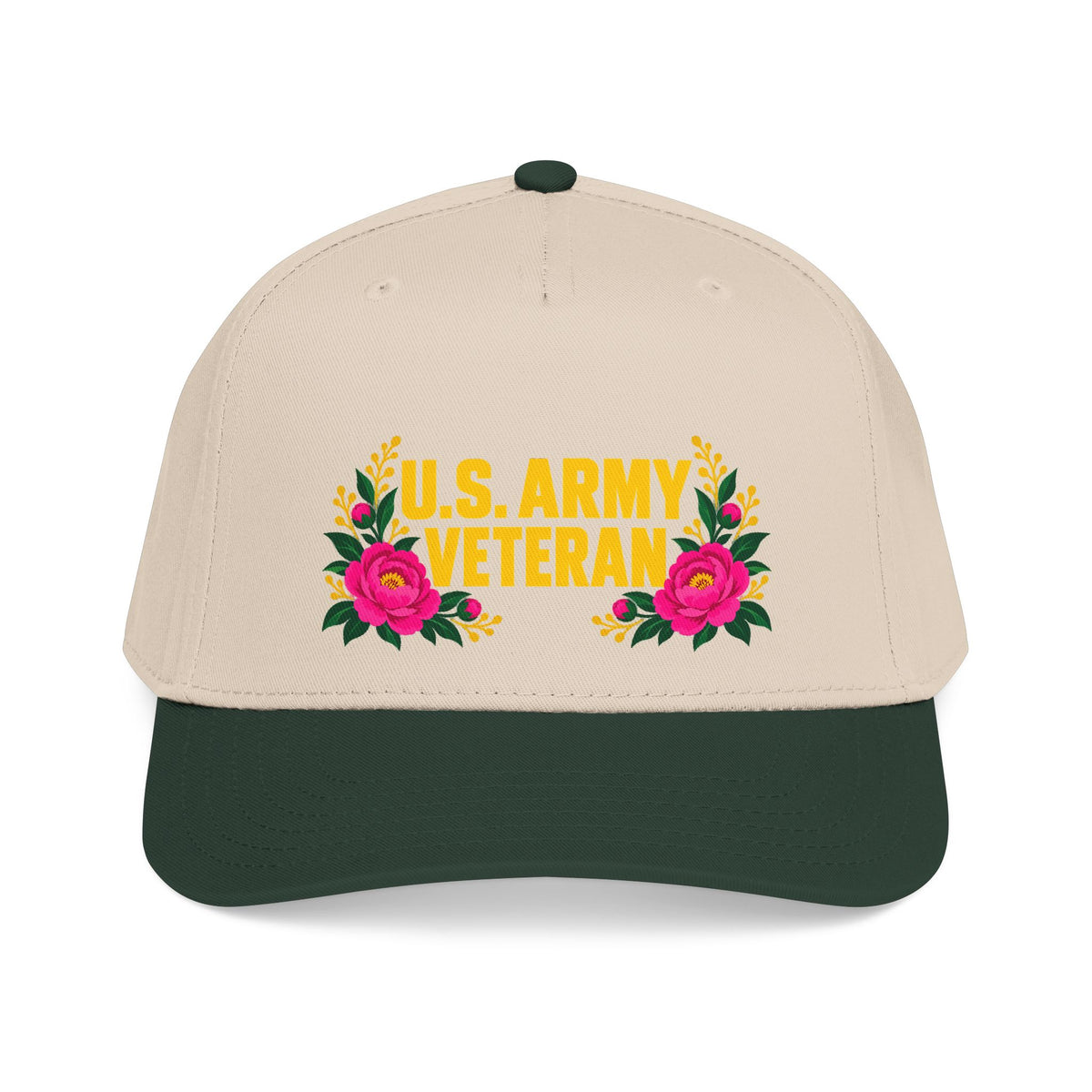 U.S. Army Veteran | Pink Floral Mid-Profile Cap