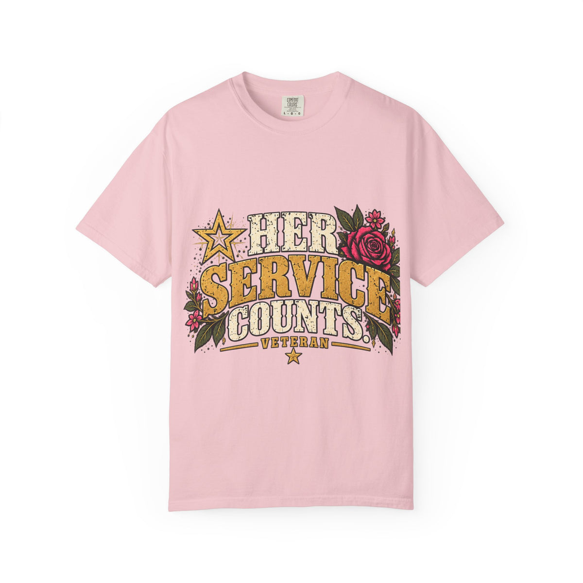 Her Service Counts | Distressed Rebellion Veteran Tee
