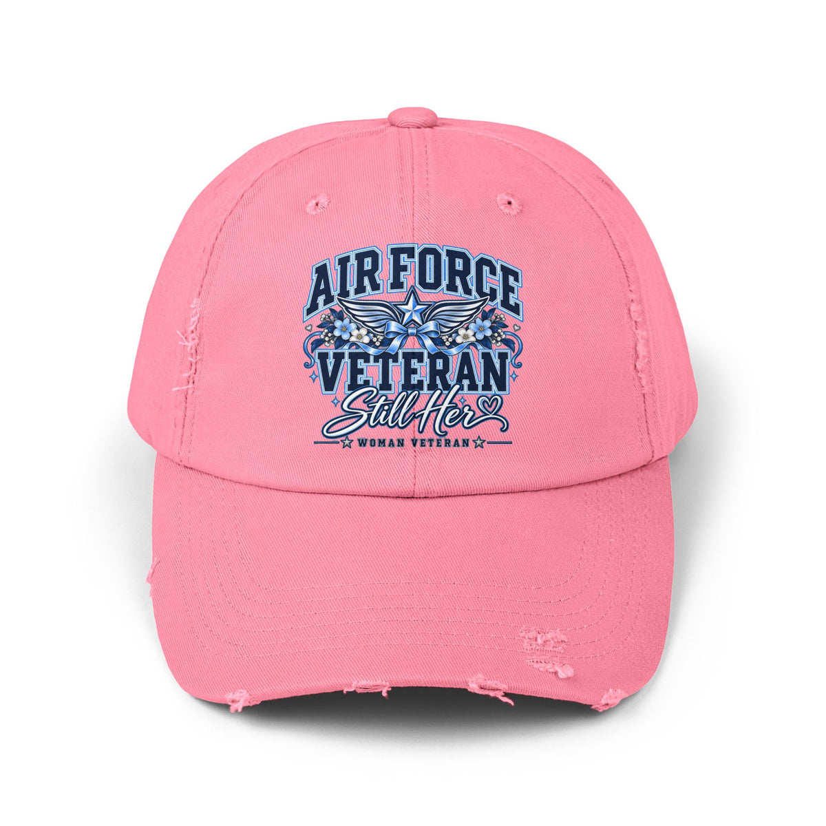 Air Force Veteran | Still Her Floral Distressed Cap