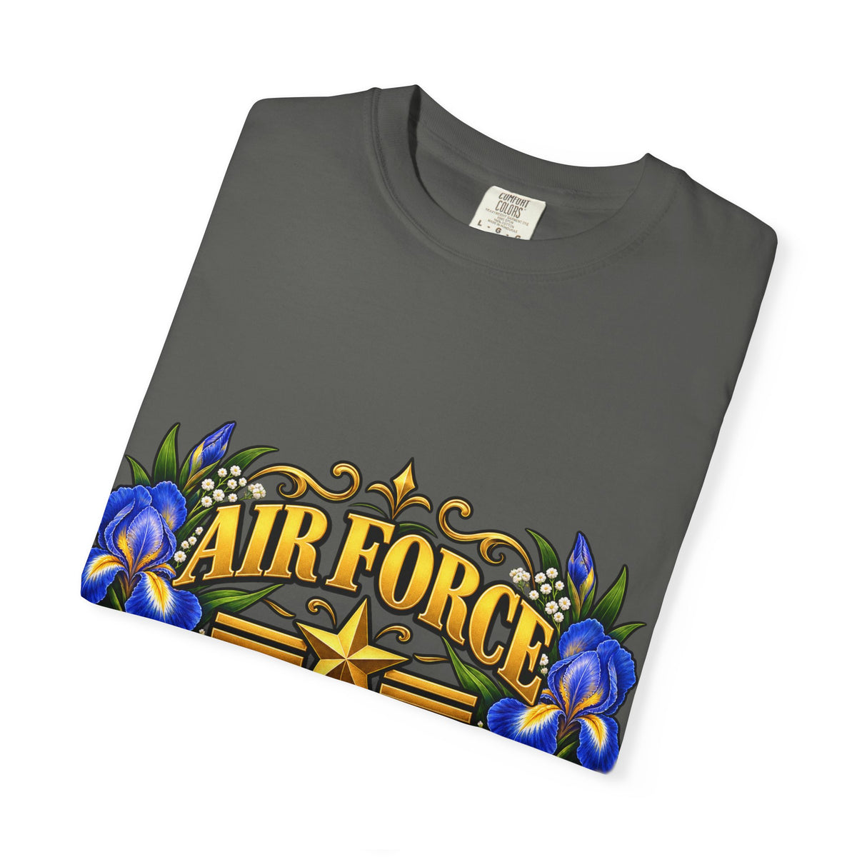 Air Force Veteran | Blue Iris Floral Garment-Dyed Tee