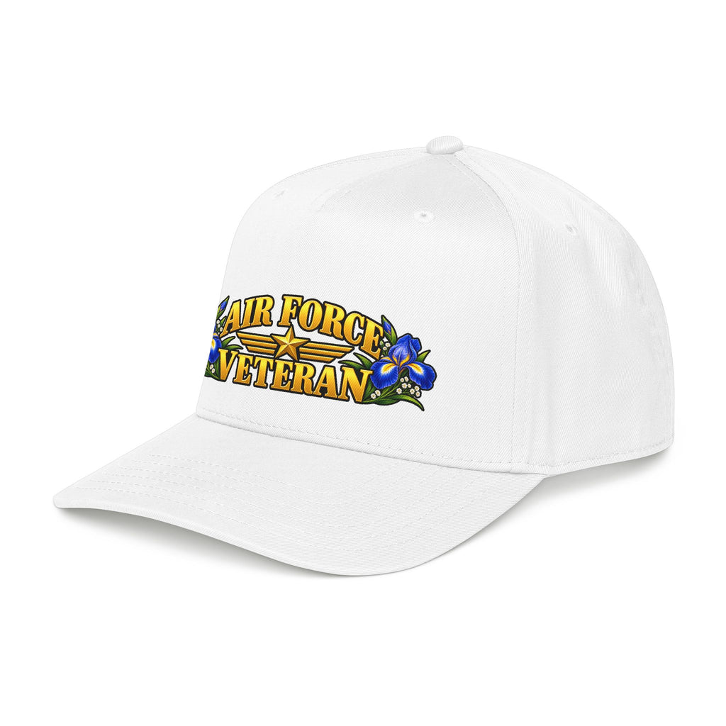 Air Force Veteran | Blue Iris Floral Mid-Profile Cap