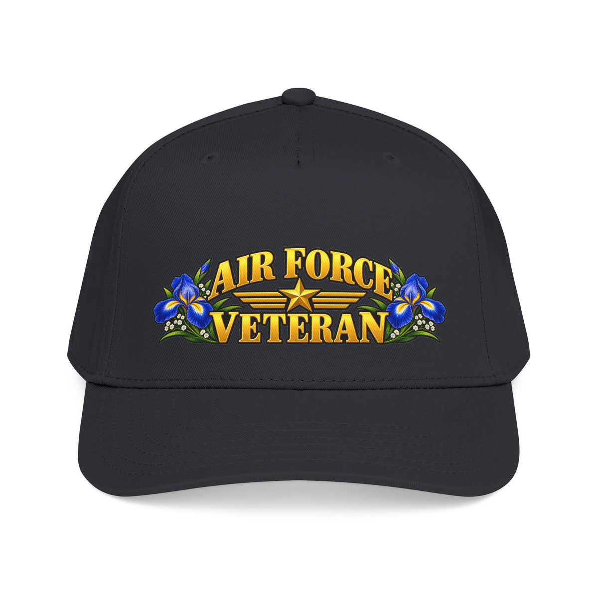 Air Force Veteran | Blue Iris Floral Mid-Profile Cap