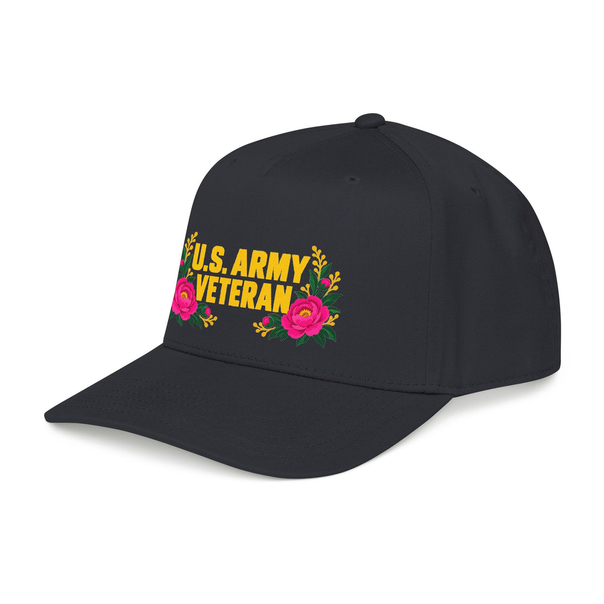 U.S. Army Veteran | Pink Floral Mid-Profile Cap