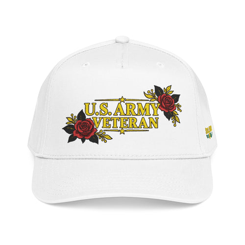 Bold Red Roses | U.S. Army Veteran Cap
