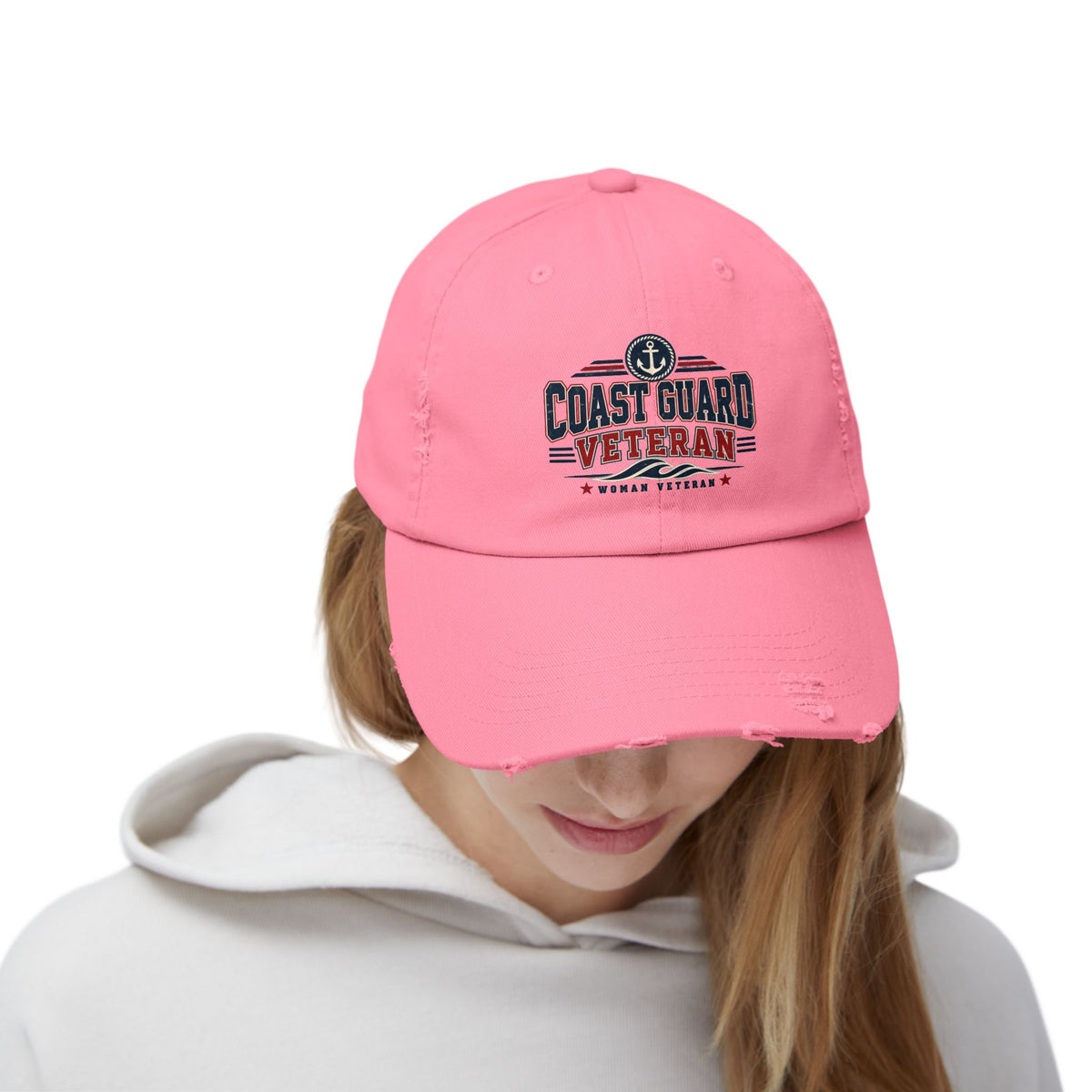 Coast Guard Veteran | Distressed Women Veteran Cap
