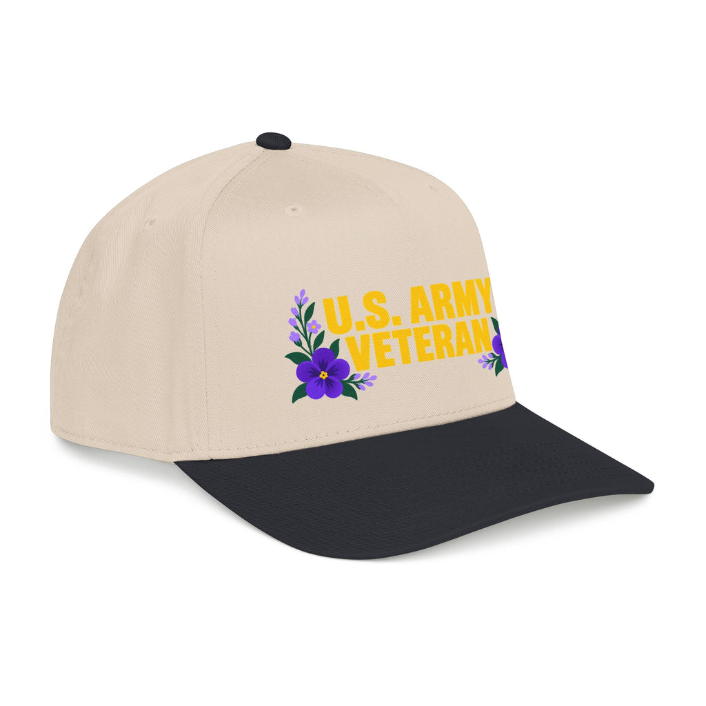 U.S. Army Veteran | Purple Floral Mid-Profile Cap