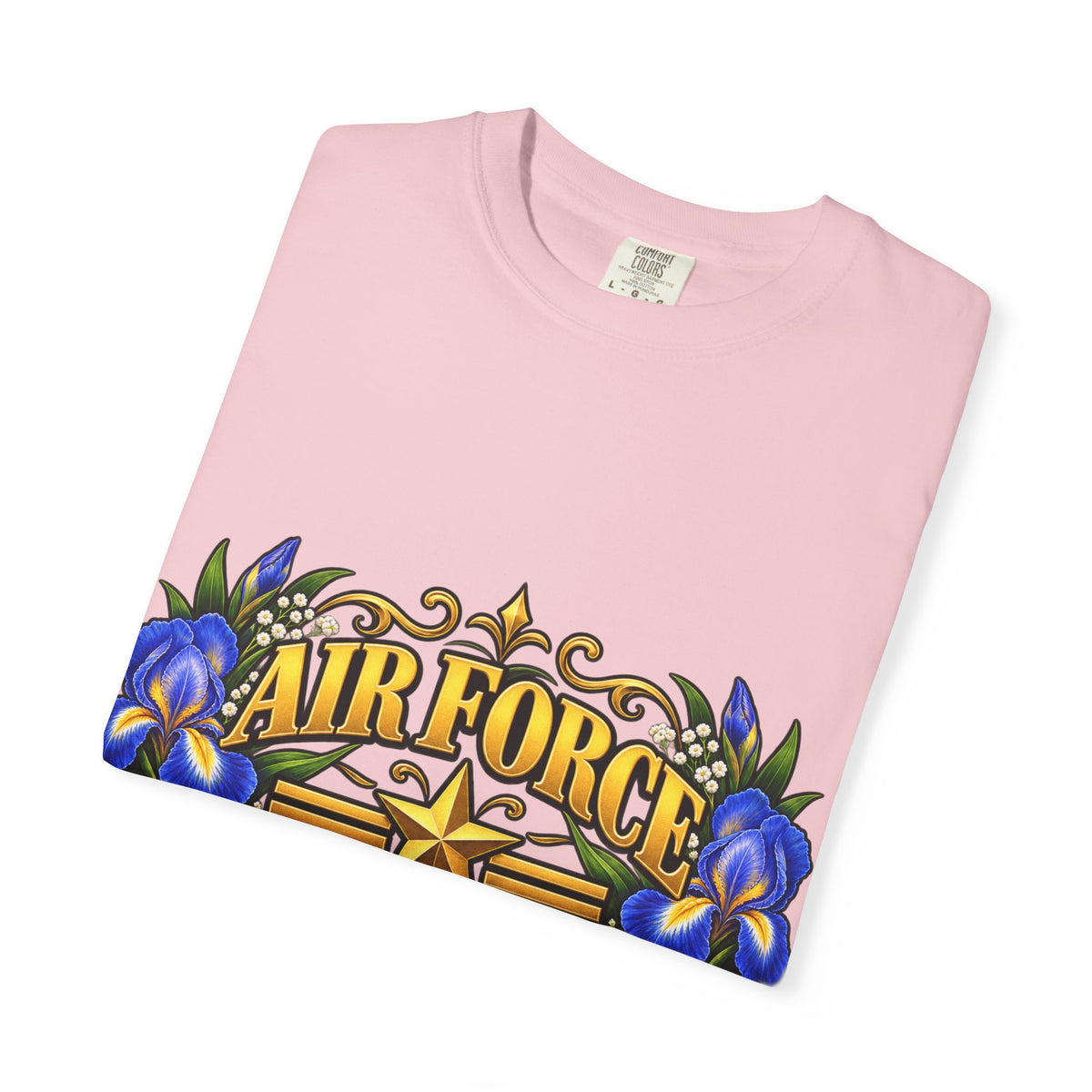 Air Force Veteran | Blue Iris Floral Garment-Dyed Tee
