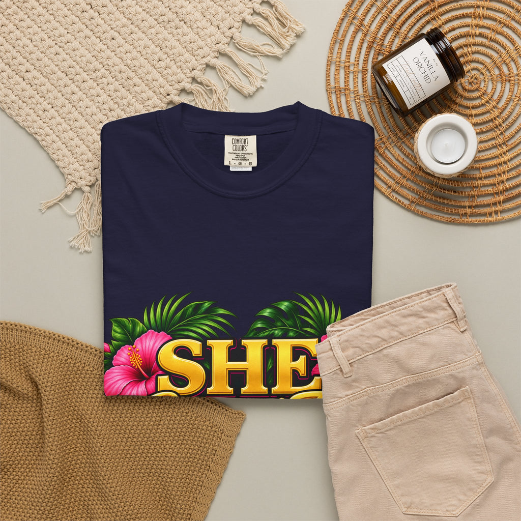 She Served Too | Pink Hibiscus Women Veteran Tee