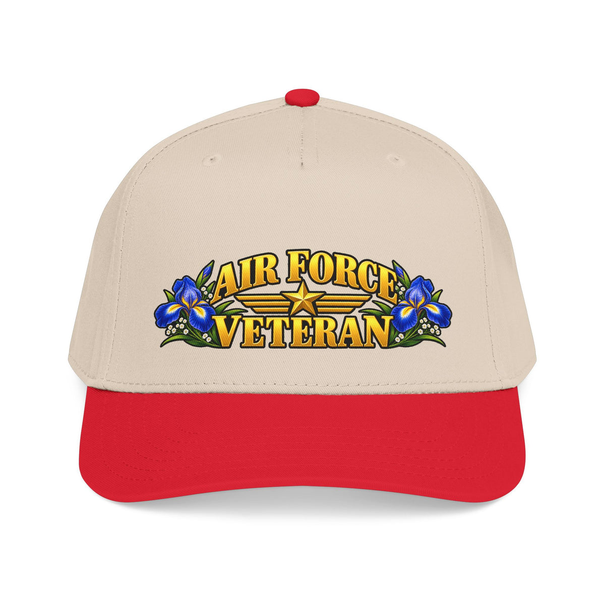 Air Force Veteran | Blue Iris Floral Mid-Profile Cap