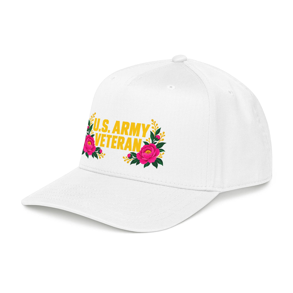 U.S. Army Veteran | Pink Floral Mid-Profile Cap