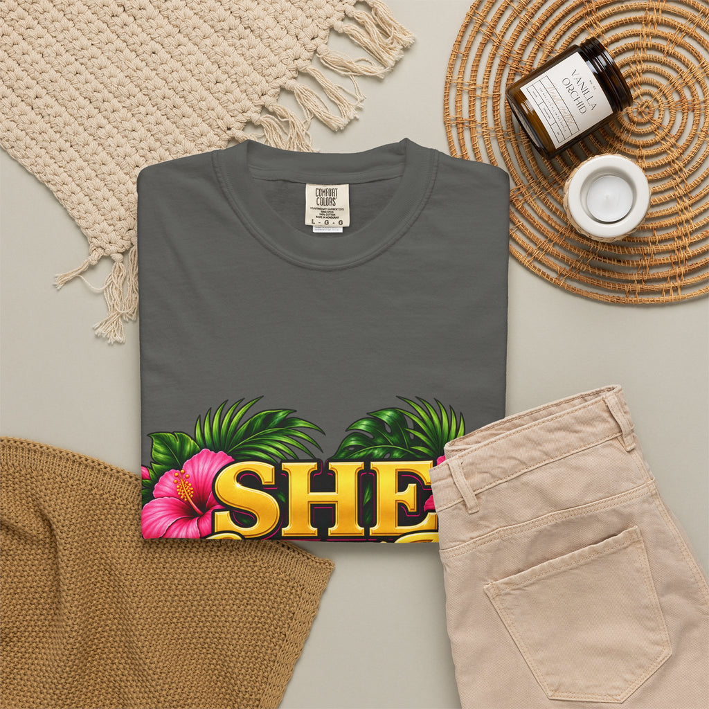 She Served Too | Pink Hibiscus Women Veteran Tee