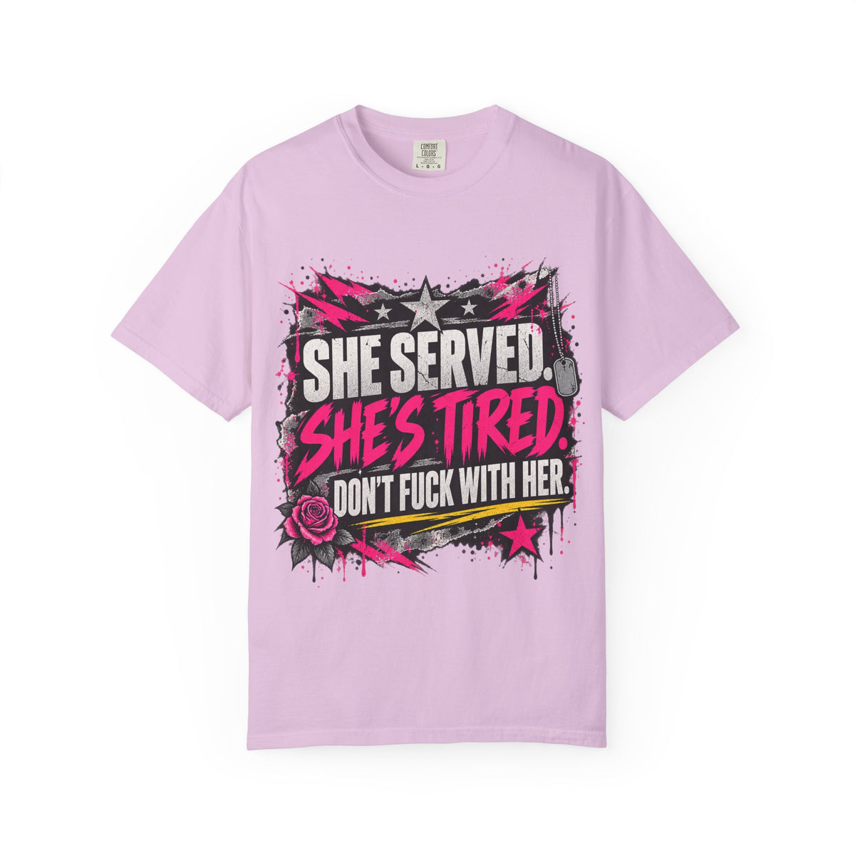 She Served. She's Tired. | Women Veteran Tee