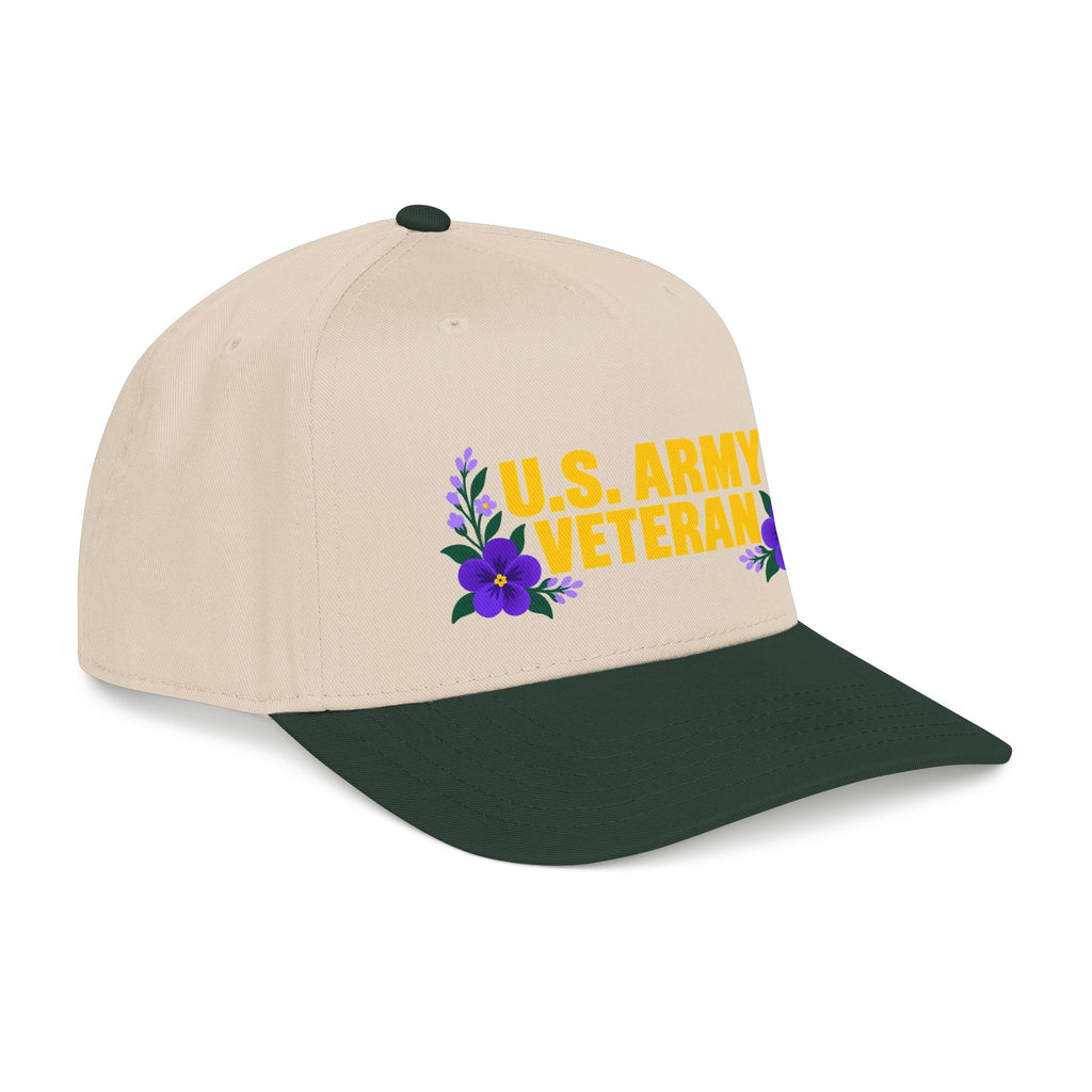 U.S. Army Veteran | Purple Floral Mid-Profile Cap