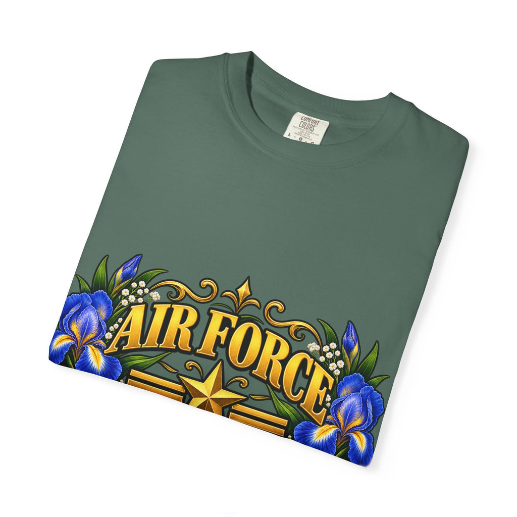 Air Force Veteran | Blue Iris Floral Garment-Dyed Tee