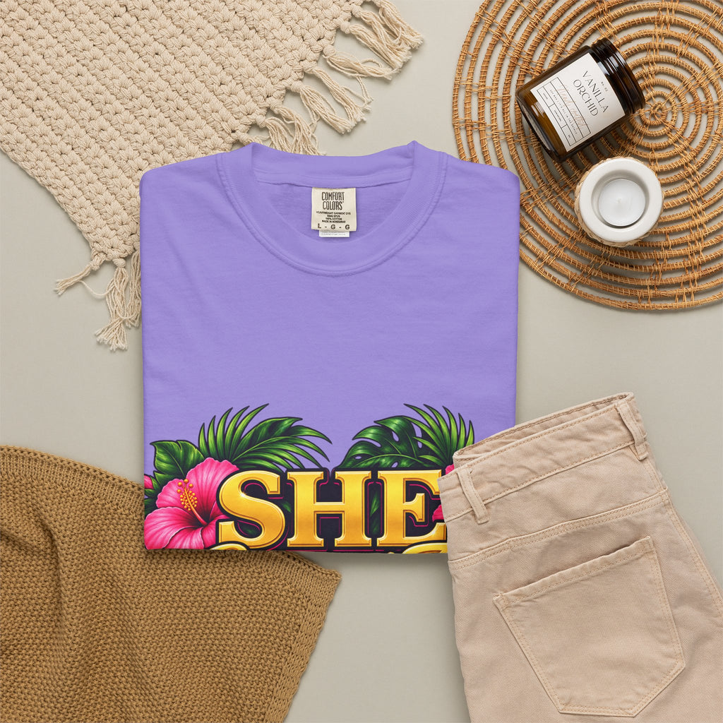 She Served Too | Pink Hibiscus Women Veteran Tee