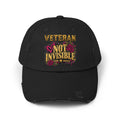 Veteran Not Invisible | Rose Graphic Distressed Cap