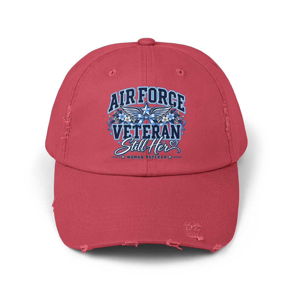 Air Force Veteran | Still Her Floral Distressed Cap