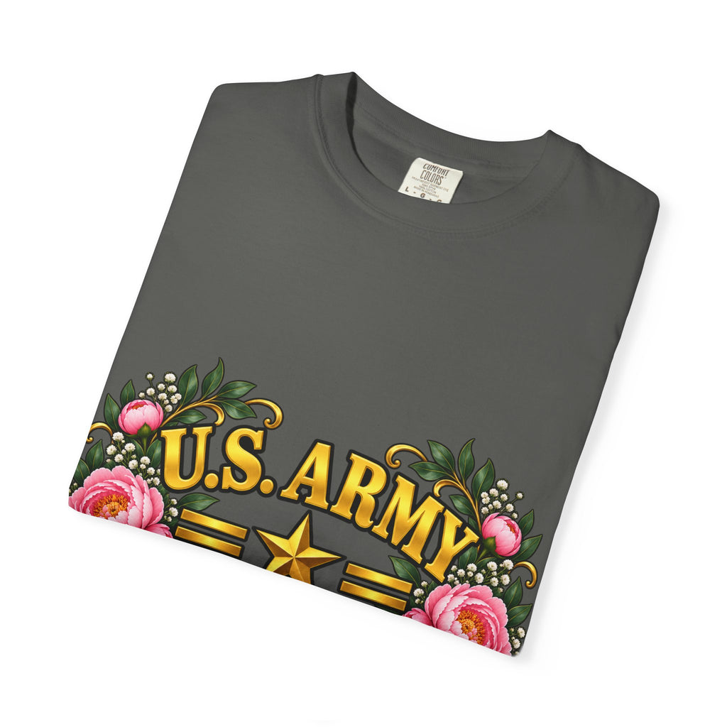 U.S. Army Veteran | Pink Peony Floral Garment-Dyed Tee