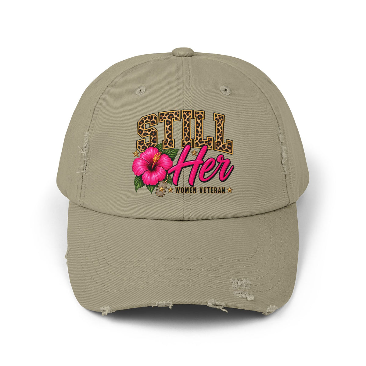 Still Her | Floral Distressed Women Veteran Cap
