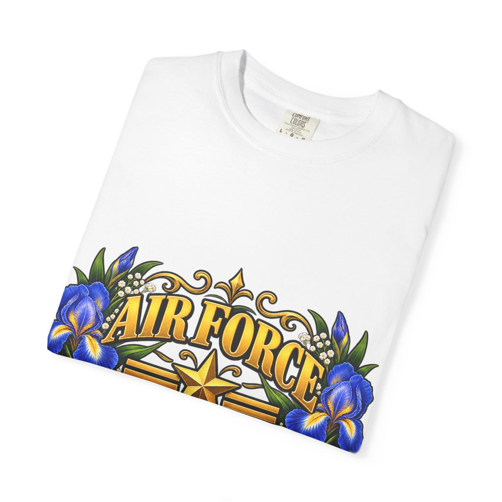 Air Force Veteran | Blue Iris Floral Garment-Dyed Tee