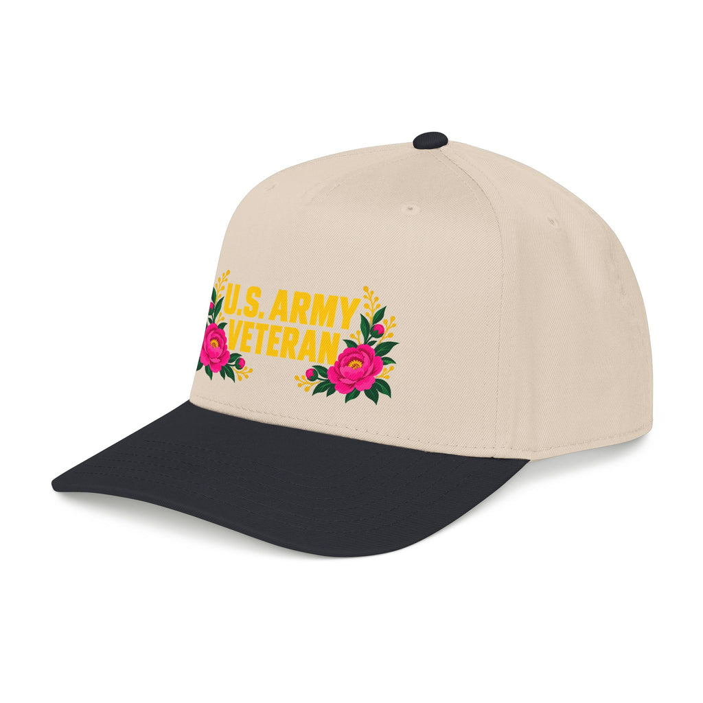 U.S. Army Veteran | Pink Floral Mid-Profile Cap