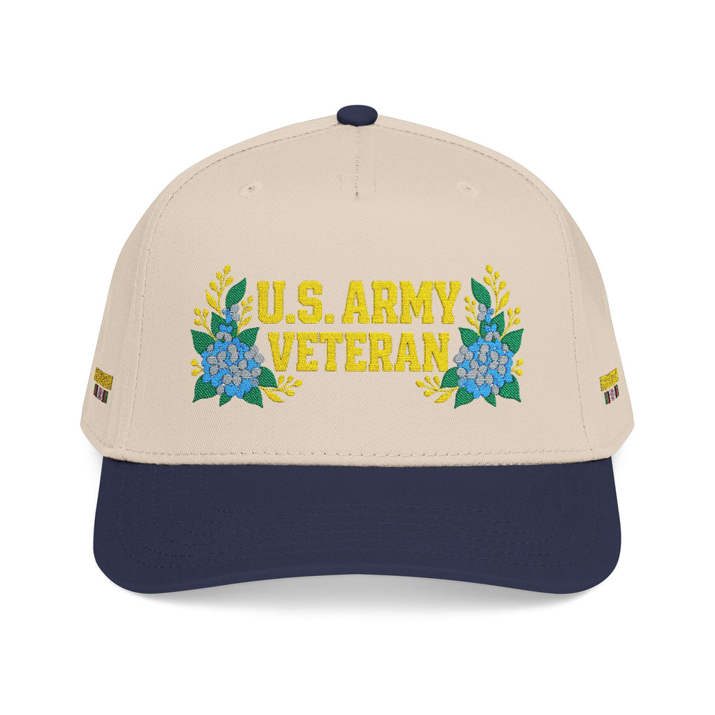 Still Her — U.S. Army Veteran Floral Hat | Blue Hydrangea