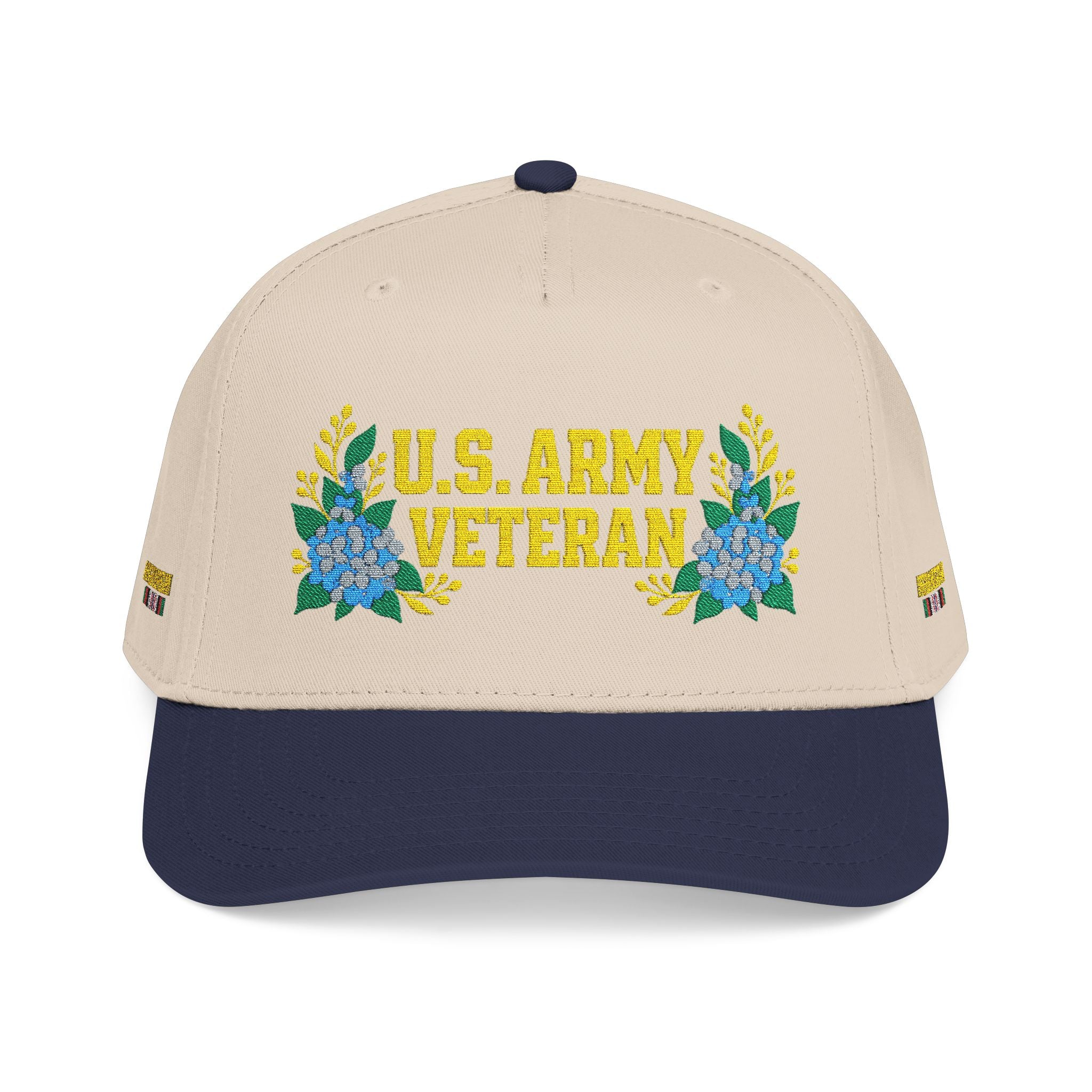 Still Her — U.S. Army Veteran Floral Hat | Blue Hydrangea