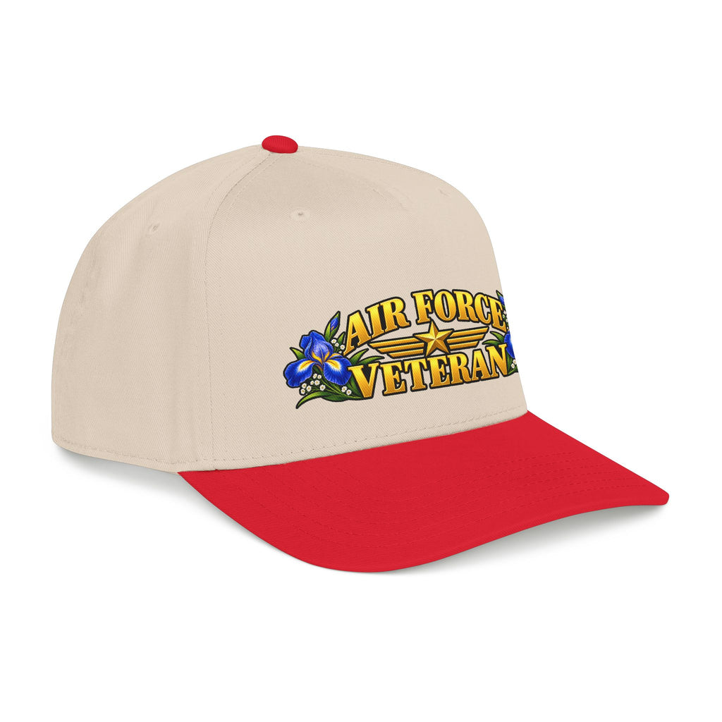 Air Force Veteran | Blue Iris Floral Mid-Profile Cap