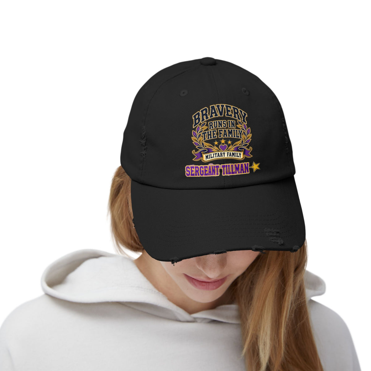 Bravery Runs in the Family | Personalized Distressed Cap | Tillman Design