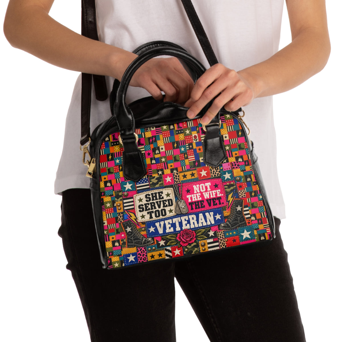 She Served Too | Full Volume Veteran Shoulder Handbag