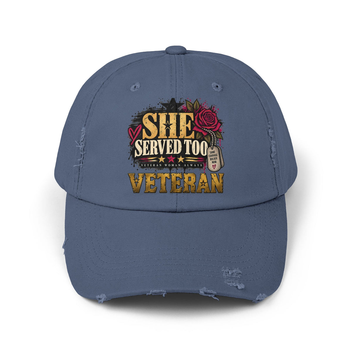 She Served Too | Distressed Rebellion Veteran Cap