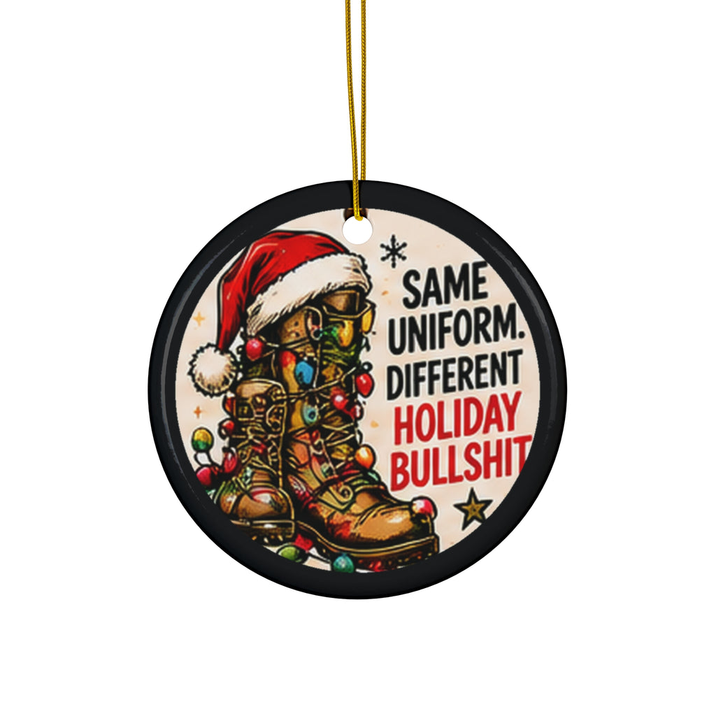 Home for the Holidays American Flag Christmas Ceramic Ornament