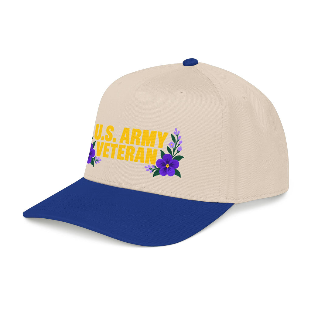 U.S. Army Veteran | Purple Floral Mid-Profile Cap
