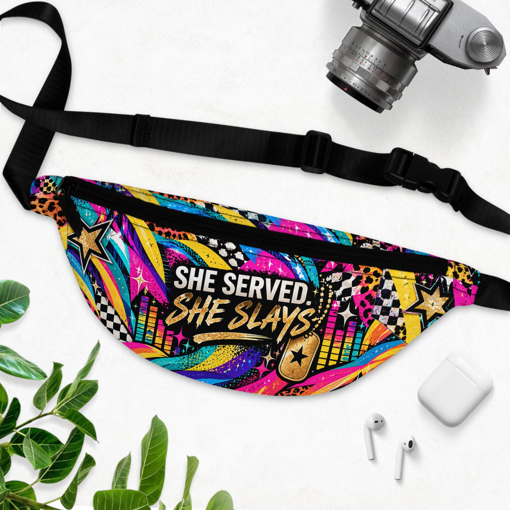 She Served. She Slays. | Retro Veteran Fanny Pack