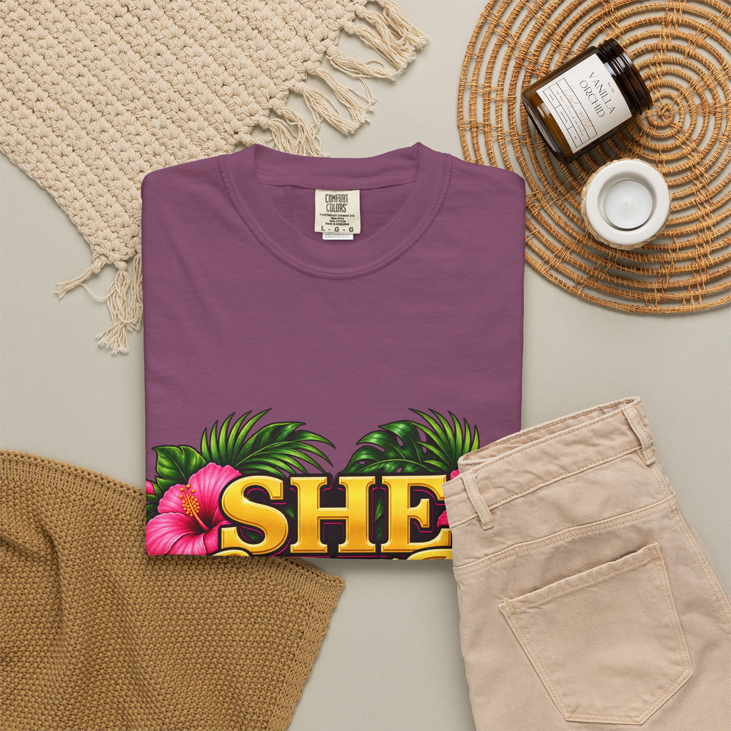 She Served Too | Pink Hibiscus Women Veteran Tee