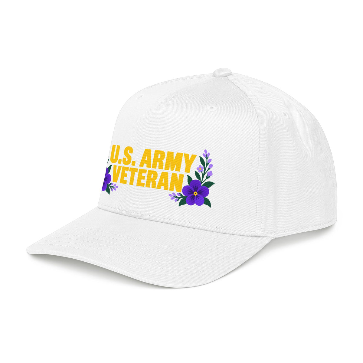 U.S. Army Veteran | Purple Floral Mid-Profile Cap