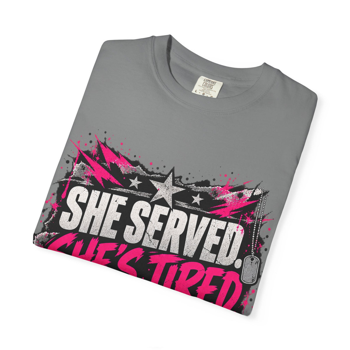 She Served. She's Tired. | Women Veteran Tee
