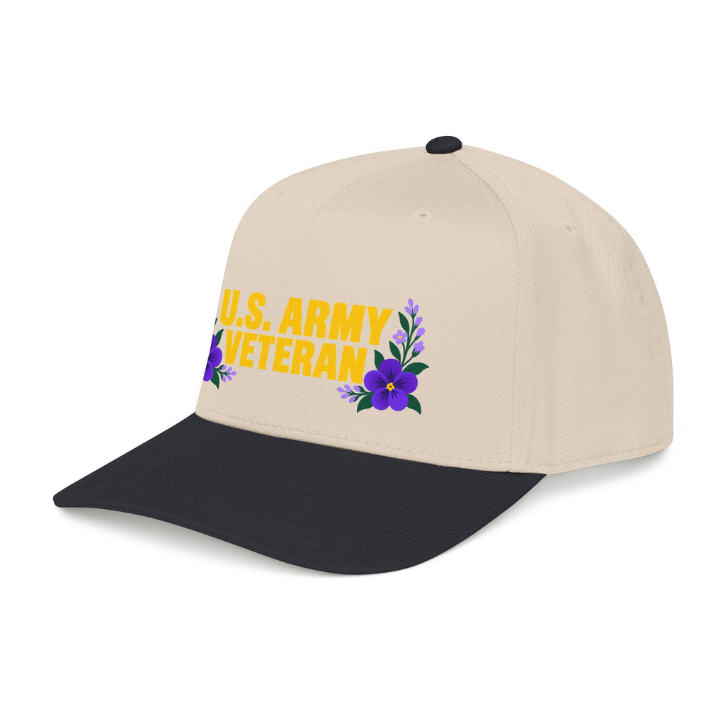 U.S. Army Veteran | Purple Floral Mid-Profile Cap