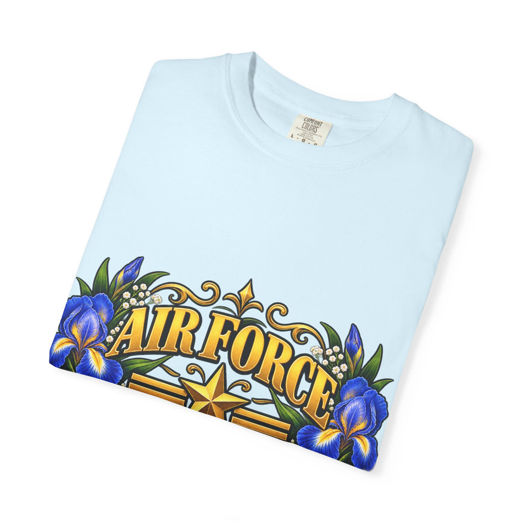 Air Force Veteran | Blue Iris Floral Garment-Dyed Tee