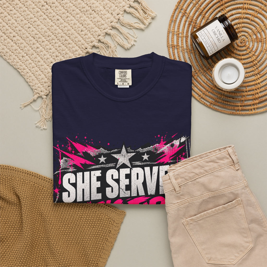 She Served. She's Tired. | Women Veteran Tee