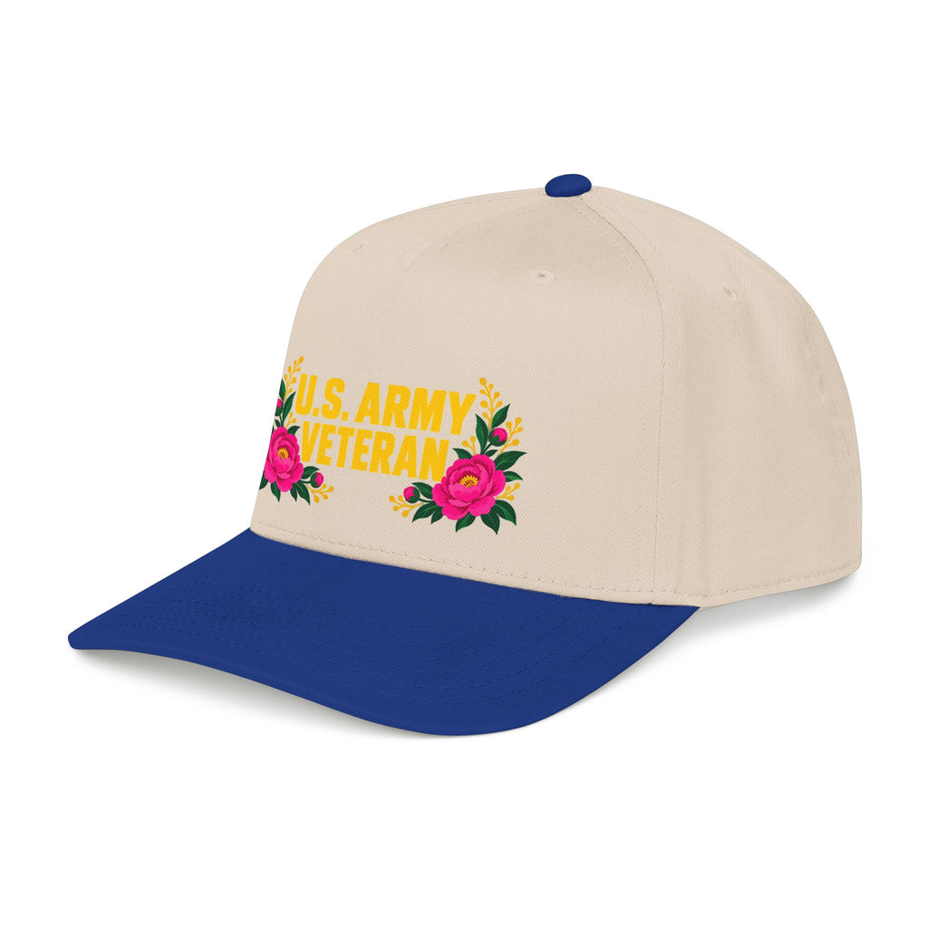 U.S. Army Veteran | Pink Floral Mid-Profile Cap