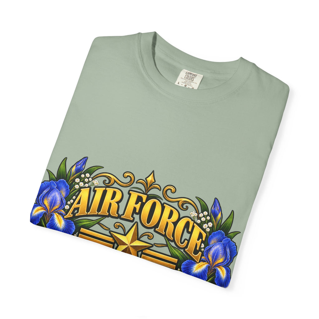 Air Force Veteran | Blue Iris Floral Garment-Dyed Tee