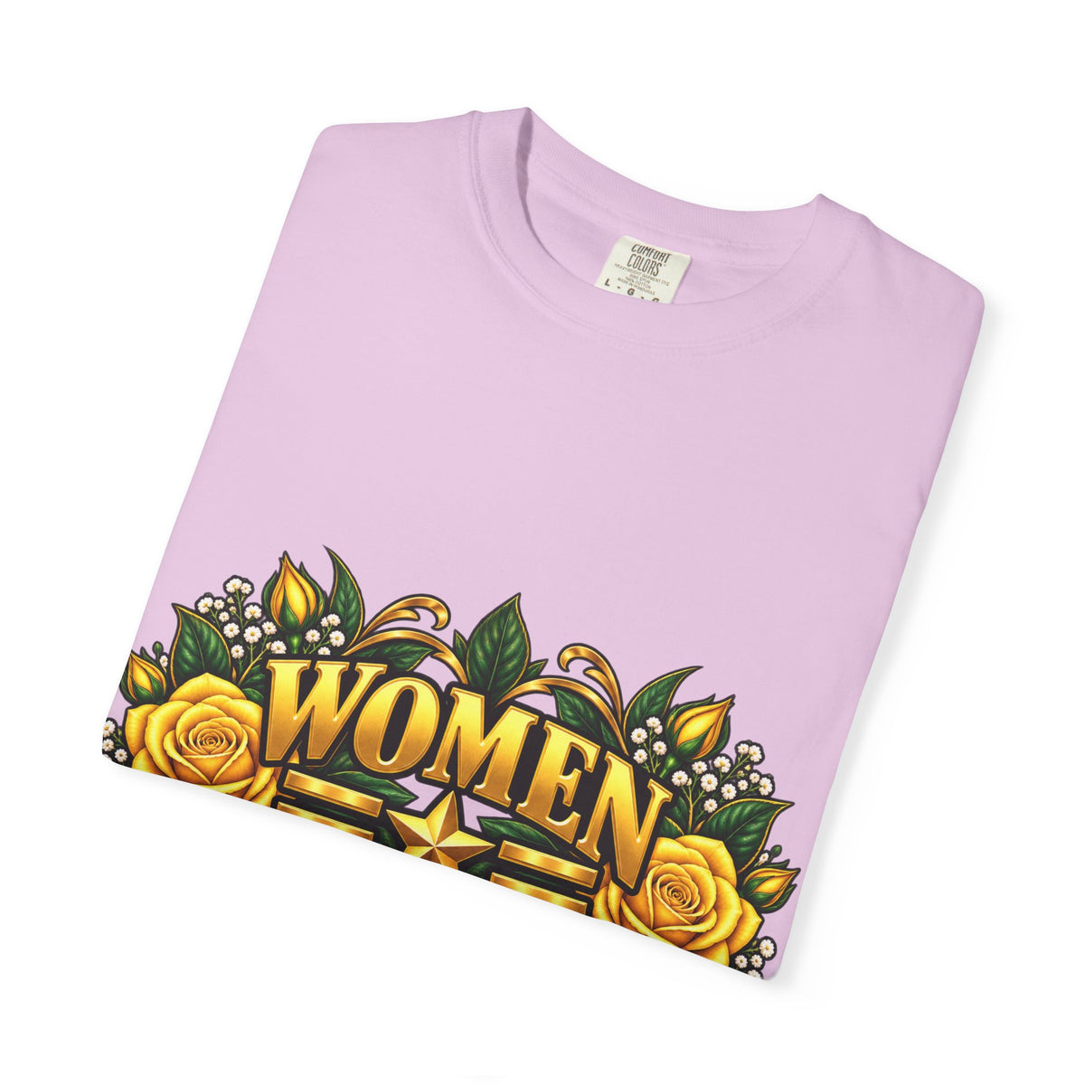 Women Veteran | Yellow Rose Floral Garment-Dyed Tee