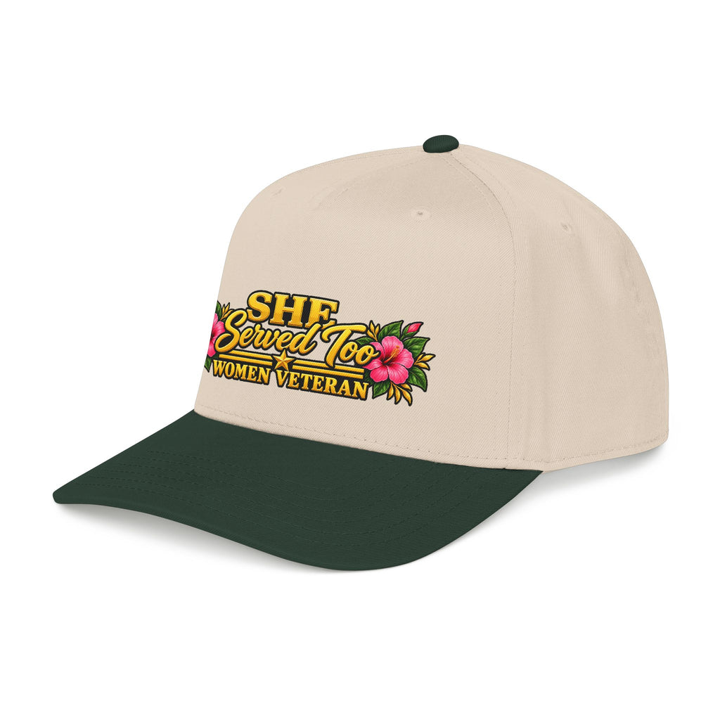 She Served Too | Pink Hibiscus Women Veteran Cap