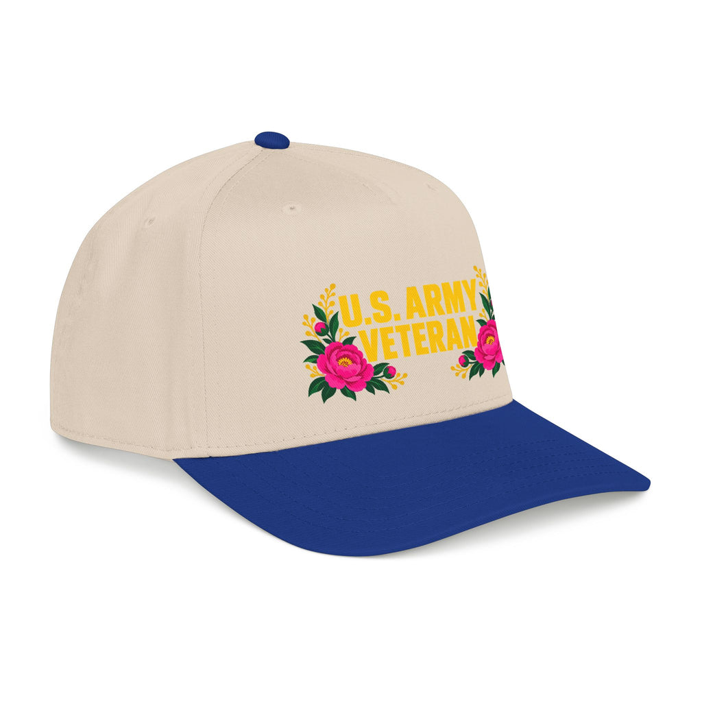 U.S. Army Veteran | Pink Floral Mid-Profile Cap
