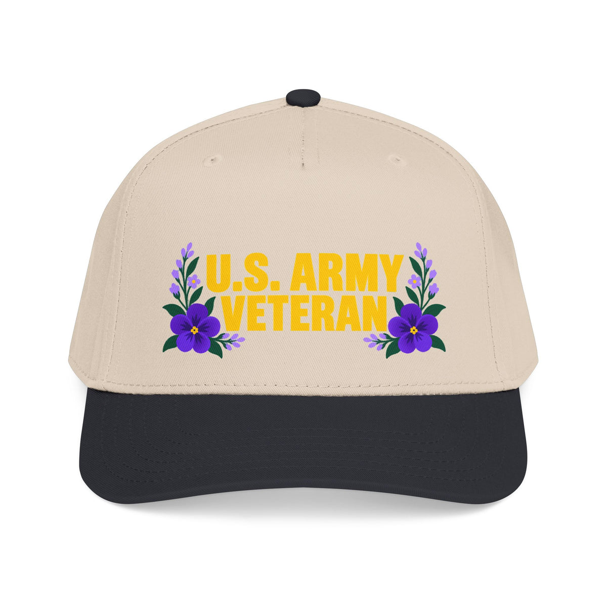 U.S. Army Veteran | Purple Floral Mid-Profile Cap